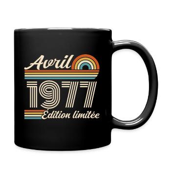 April 1977 Retro Birthday 1977 April 1977 - Full Colour Mug - black - Right