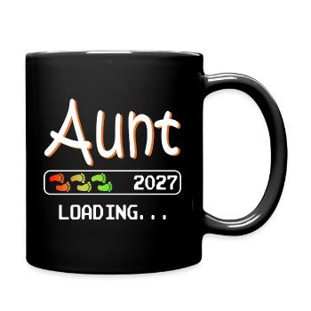 Werdende Tante 2027 loading ich werde Tante - Tasse einfarbig - Schwarz - Rechts