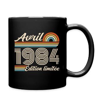 April 1984 Retro Birthday 1984 April 1984 - Full Colour Mug - black - Right