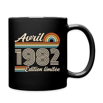  Avril 1982 anniversaire rétro 1982 April 1982 - Mug uni - noir - Droite