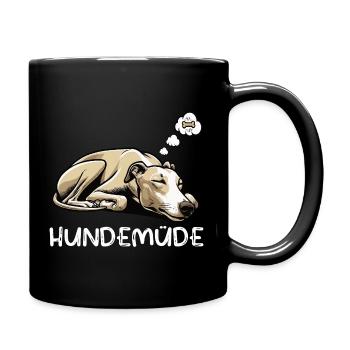 Hundemüde Whippet Windhund Whippets Whippethalter - Tasse einfarbig - Schwarz - Rechts