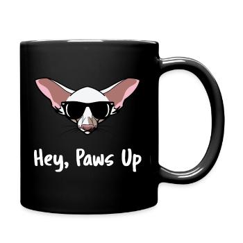 Chat à poil court oriental Visage mignon, art d’animaux de compagnie - Mug uni - noir - Droite