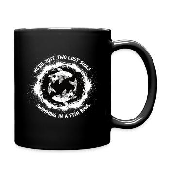 Poisson koi Yin Yang Pêcheur Chantant Chemise - Mug uni - noir - Droite