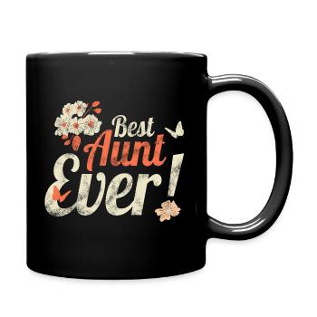 Tante Design Best Aunt Ever Vintage Geschenk - Tasse einfarbig - Schwarz - Rechts