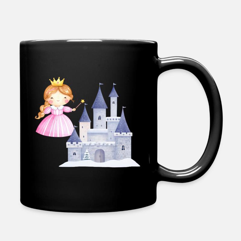 Prinzessin vor Schneeschloss - Tasse einfarbig - Schwarz