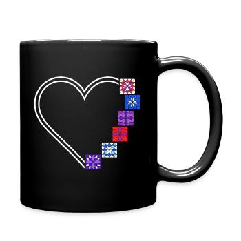 Quilting Passion | Cœurs et Blocs de Patchwork - Mug uni - noir - Droite