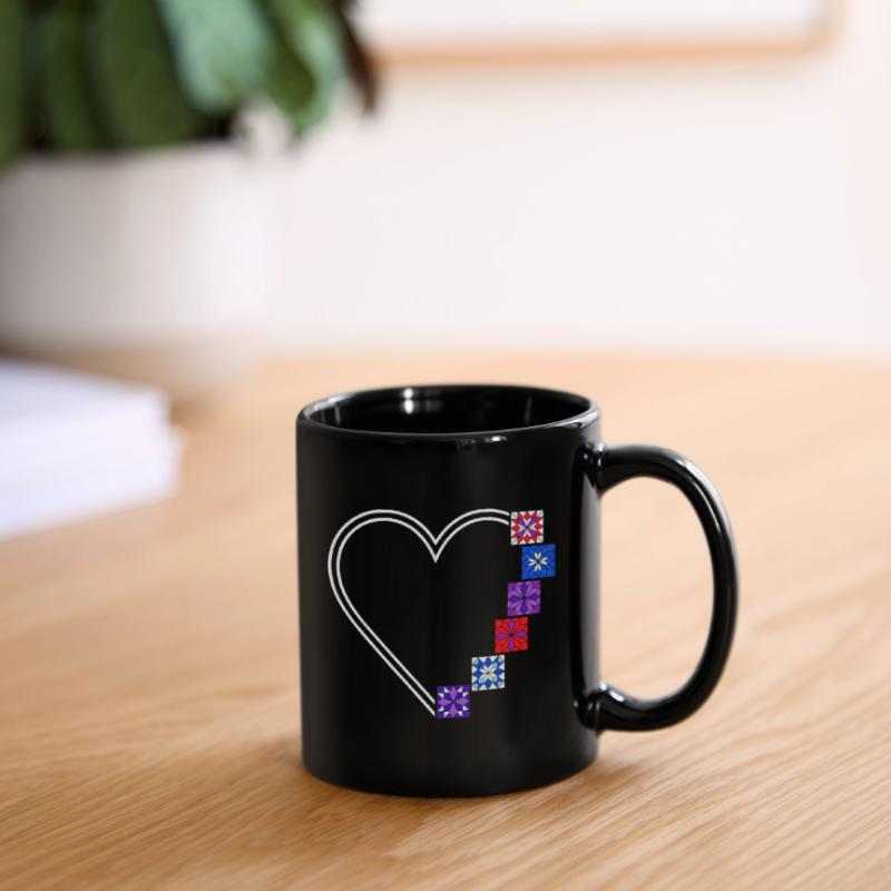 Quilting Passion | Cœurs et Blocs de Patchwork Mug uni