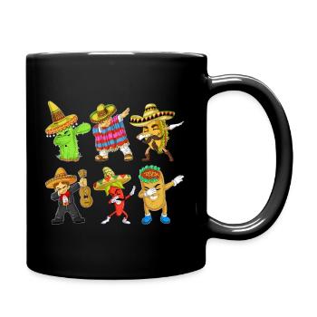 Cinco De Mayo Dabbing Charaktere Shirt - Tasse einfarbig - Schwarz - Rechts