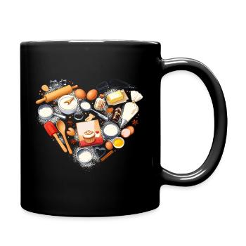 Backen Herzform Backutensilien Hobbybäcker  - Tasse einfarbig - Schwarz - Rechts