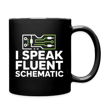 Je parle couramment la technologie des schémas circuités - Mug uni - noir - Droite