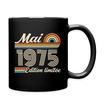 Cadeau Anniversaire 51 ans - Né mai 1975 - Mug uni - noir - Droite