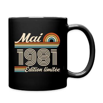 Cadeau Anniversaire 45 ans - Né mai 1981 - Mug uni - noir - Droite