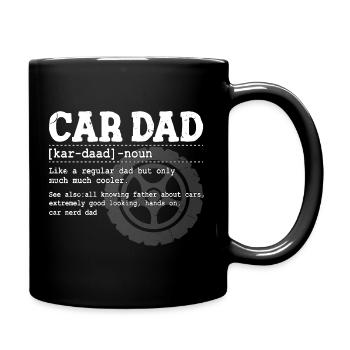 Autofan Vater Reifenrad Motiv Vatertag Papa - Tasse einfarbig - Schwarz - Rechts