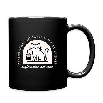 Katzenvater, lustiger Kaffeeliebhaber - Tasse einfarbig - Schwarz - Rechts