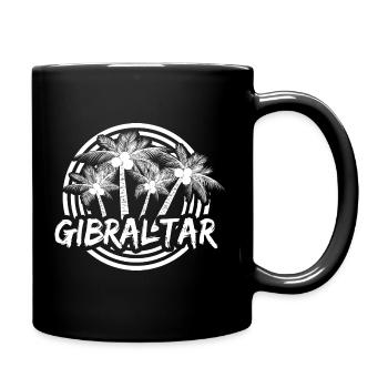 Gibraltar Palmenkreis Logo - Tasse einfarbig - Schwarz - Rechts