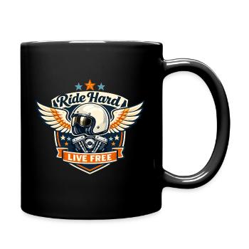 Winged Helm Moto Ride Hard - Tasse einfarbig - Schwarz - Rechts