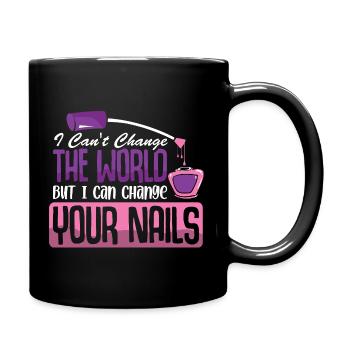 Nageldesigner Nageldesignerin Kosmetik Nagelstudio - Tasse einfarbig - Schwarz - Rechts