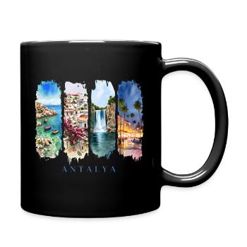 Antalya Design – Turkey Summer Holiday Motif - Full Colour Mug - black - Right