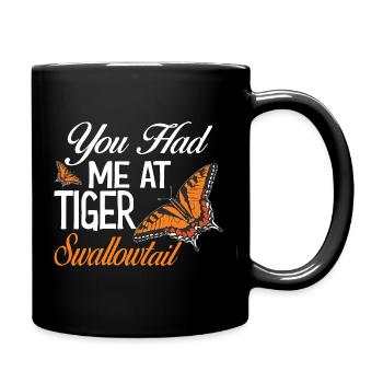 Entomologische Insektenschmetterlinge Östlicher Tiger - Tasse einfarbig - Schwarz - Rechts