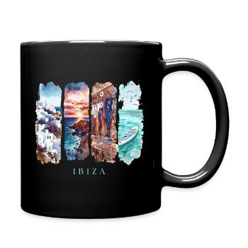 Ibiza Urlaub Travel – Balearen Strand & Party - Tasse einfarbig - Schwarz - Rechts