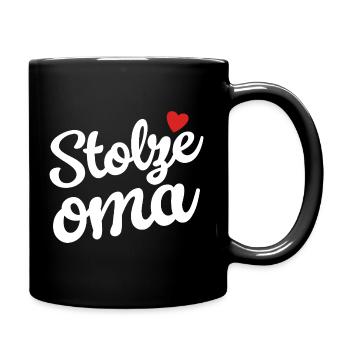 Stolze Oma - Tasse einfarbig - Schwarz - Rechts