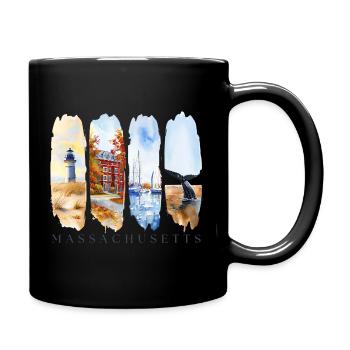 Massachusetts Urlaub Travel – Geschichte & Meer - Tasse einfarbig - Schwarz - Rechts