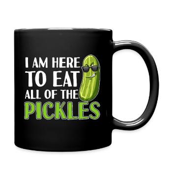 Je suis là pour manger tous les cornichons - Mug uni - noir - Droite