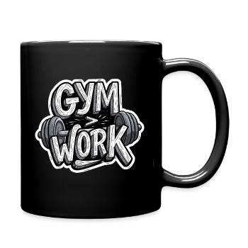Sarcastic Gym Shirt Office vs Gym Bodybuilding - Full Colour Mug - black - Right
