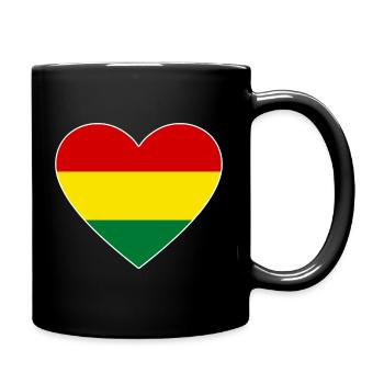 Bolivien Flagge Herz - Tasse einfarbig - Schwarz - Rechts
