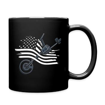 Le drapeau américain du détecteur de métaux sonde l’Amérique - Mug uni - noir - Droite