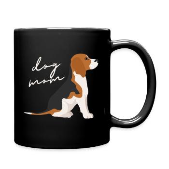 Beagle Mom Script Badge - Full Colour Mug - black - Right