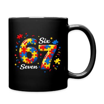 67 Jahre Alt Retro Autismus Puzzle Geburtstag Desi - Tasse einfarbig - Schwarz - Rechts