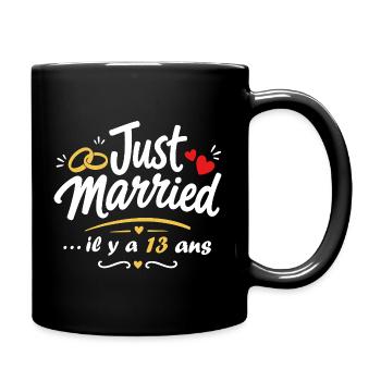 Just Married 13 Ans Heureux - Mug uni - noir - Droite