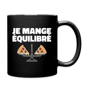 pizza Cadeau humour personnalisé - Mug uni - noir - Droite