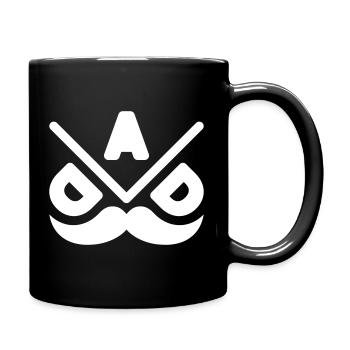 Emblème géométrique de moustache - Mug uni - noir - Droite