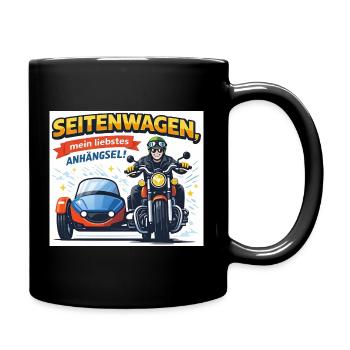 Seitenwagen, mein liebstes Anhängsel - Tasse einfarbig - Schwarz - Rechts