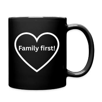 Family First! – Heart - Full Colour Mug - black - Right