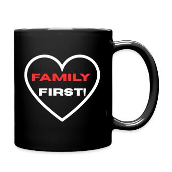 Family First! – Heart - Full Colour Mug - black - Right