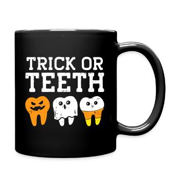 Trick oder Teeth Halloween-T-Shirt - Tasse einfarbig - Schwarz - Rechts