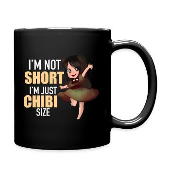 Im Not Short Im Chibi Size Funny Anime Cute Gift - Full Colour Mug - black - Right