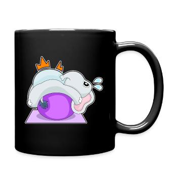 Elefant Yoga Fitness Gymnastik - Tasse einfarbig - Schwarz - Rechts