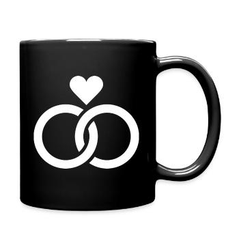Hochzeit, Verlobung, Hochzeitsfeier - Tasse einfarbig - Schwarz - Rechts