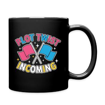 Geschlechter-Enthüllung Plot-Twist – Team Pink Team - Tasse einfarbig - Schwarz - Rechts