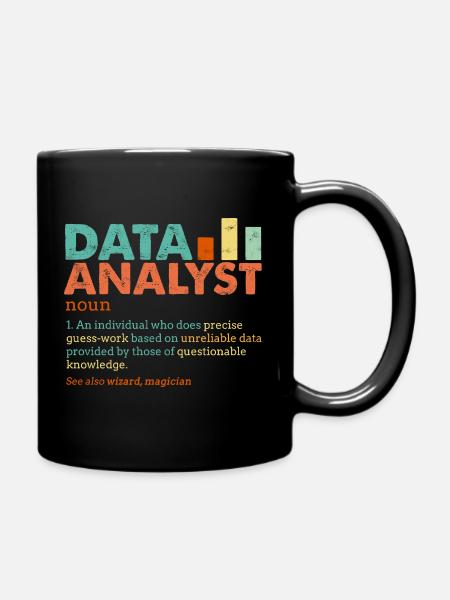 Data Analyst Retro Farbblöcke - Tasse einfarbig - Schwarz