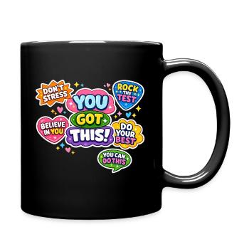 Motivational Sticker Colorful Positive School Exam - Full Colour Mug - black - Right