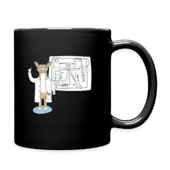 Le Lama, en tant que scientifique, explique les connexions - Mug uni - noir - Droite