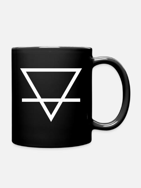 Geometrisches Dreieck mit Liniendesign - Tasse einfarbig - Schwarz
