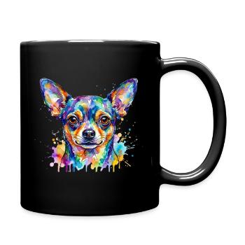 Color Explosion Chihuahua Head - Full Colour Mug - black - Right
