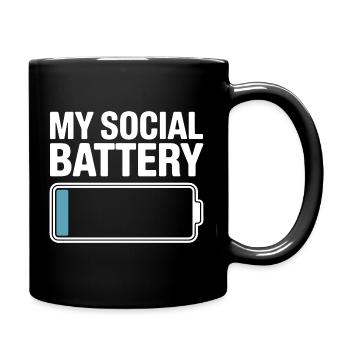 Batterie sociale Introverti Batterie morte - Mug uni - noir - Droite