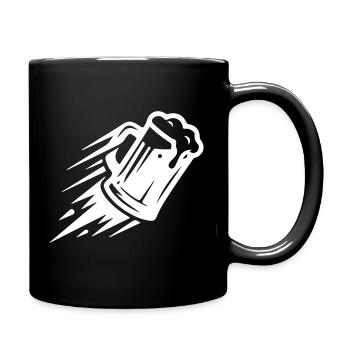 Icône du verre de bière à bière de blé - Mug uni - noir - Droite